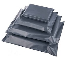 100 x 9x12" (228x304mm) Plain Grey Polythene Waterproof Self Sealing Postal Mailing Bags Grey | One Size