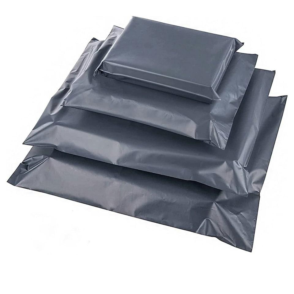 image 1 of 100 x 9x12" (228x304mm) Plain Grey Polythene Waterproof Self Sealing Postal Mailing Bags Grey | One Size