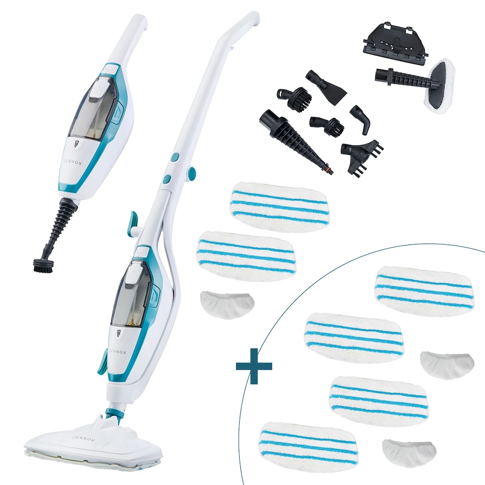 image 1 of Zennox Multifunctional Steam Mop Cleaner with 6pc Spare Mop Set