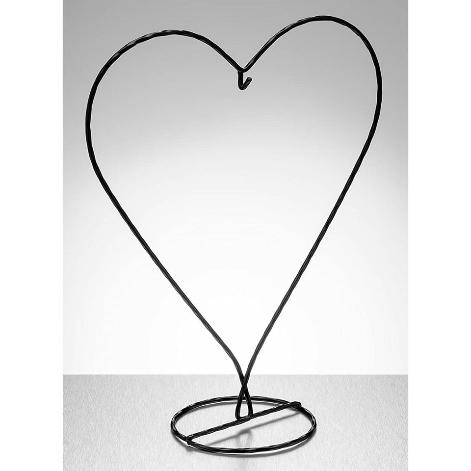 Sienna Glass Heart Shaped Display Stand - Black