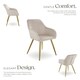 image 3 of Chair Marilyn - with armrests, padded, velvet look, golden steel legs - per piece Brown | Taupe/Gold