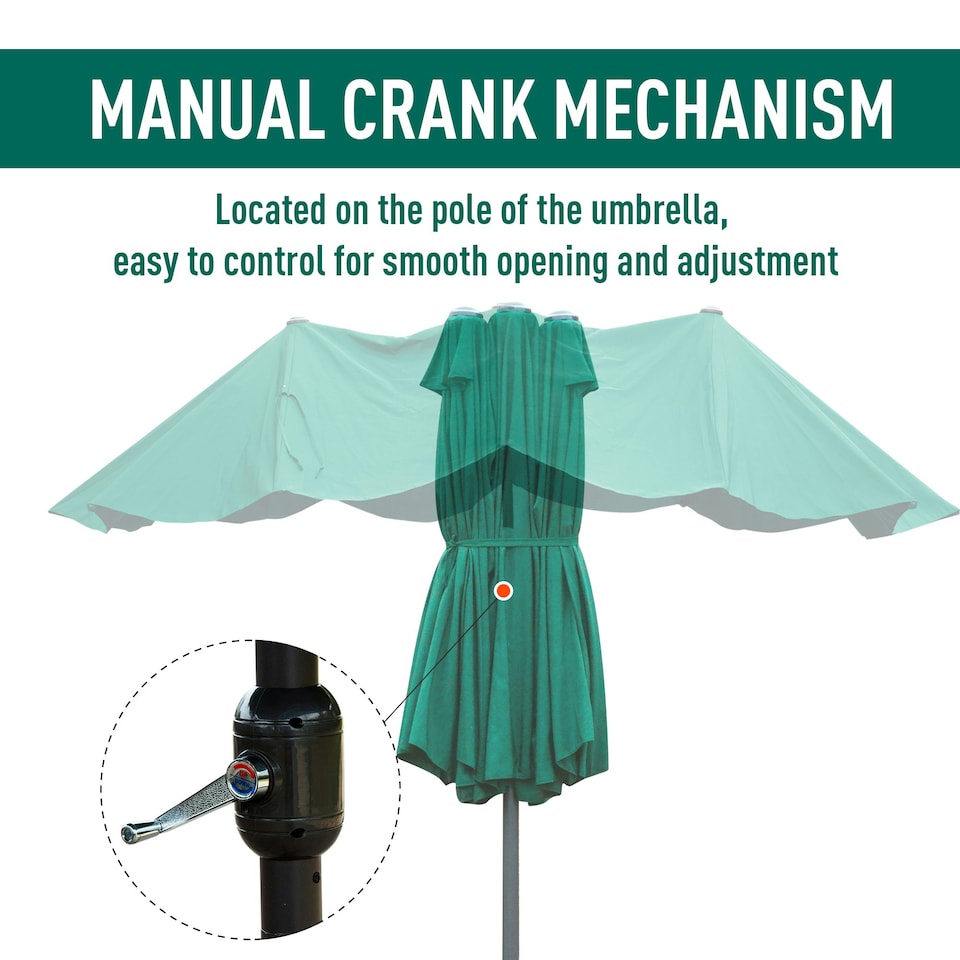 image 1 of Outsunny 4.6M Garden Patio Umbrella Canopy Parasol Sun Shade w/ Base Off White