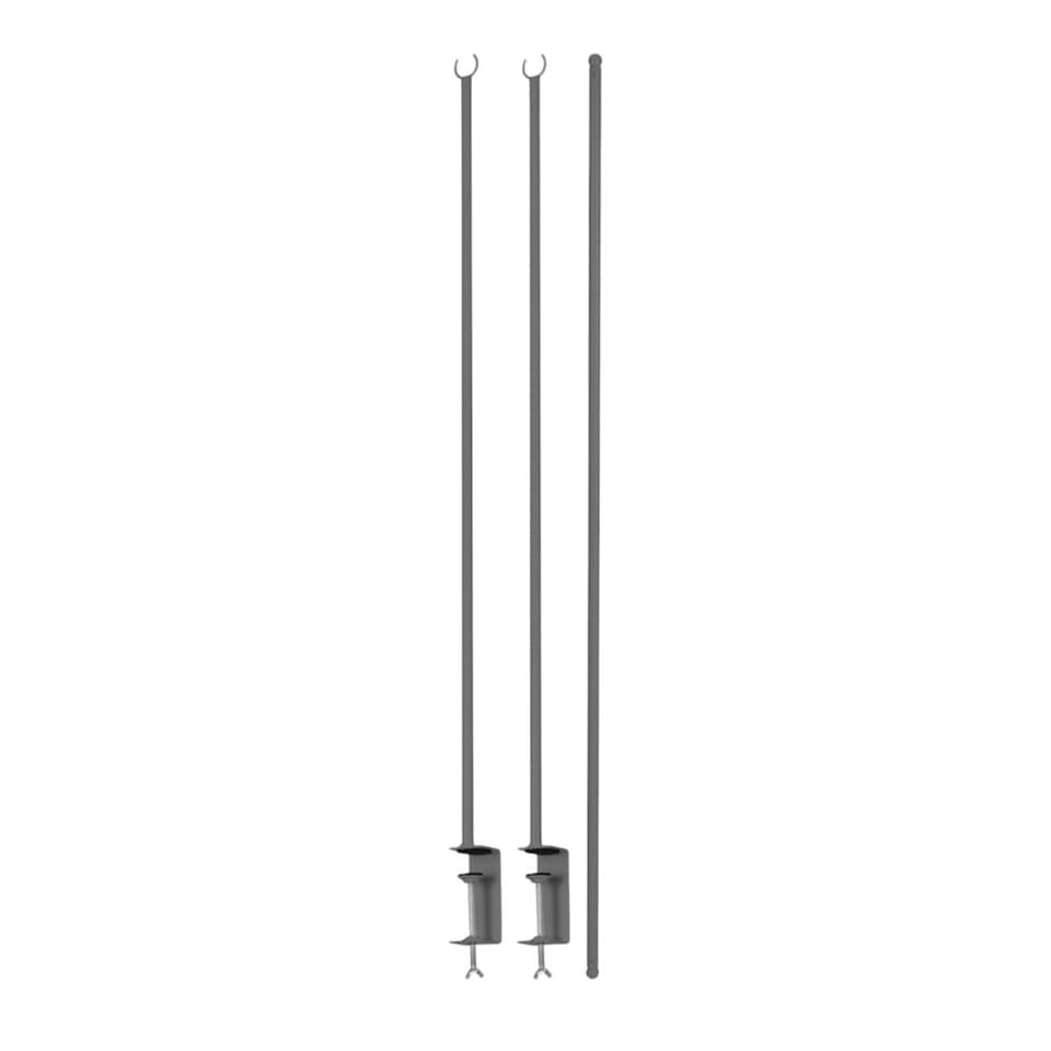 image 1 of Metal Hanging Over table Display Rod with Clamp | Grey | 1