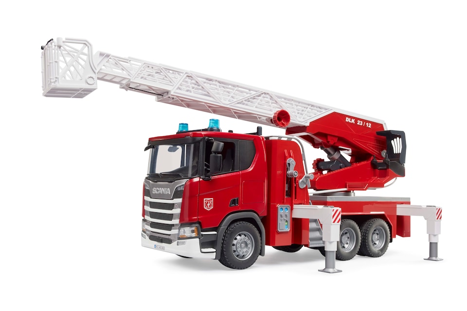 image 1 of Bruder Scania Super 560R Fire engine with ladder, waterpump and L S Detailed Vehicle & Playset Model