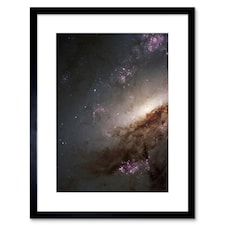 NASA Hubble NGC 4258 Messier 106 Spiral Galaxy 9x7" Black Framed Wall Art Print