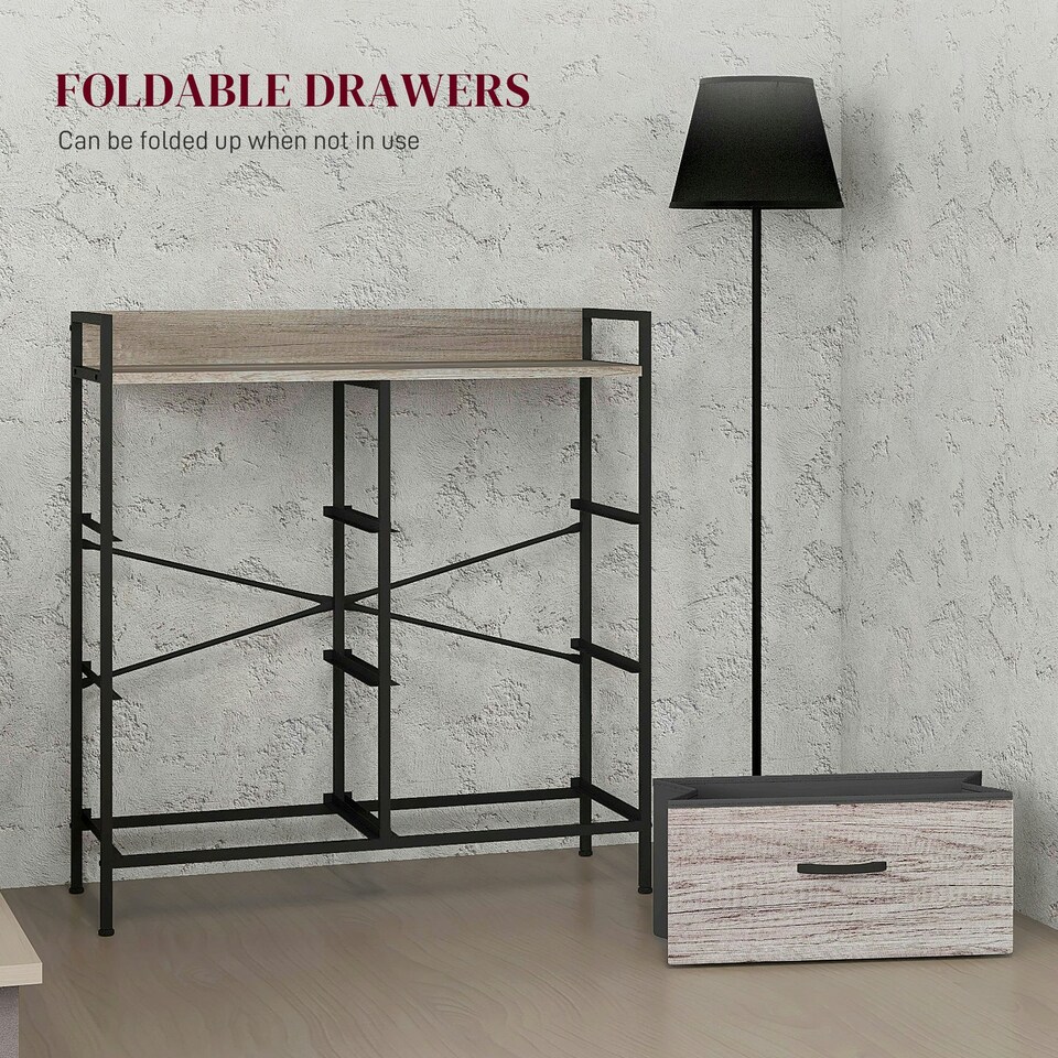image 1 of HOMCOM Bedroom Chest of Drawers 6 Drawer Dresser w/ Shelf, Grey Wood Effect