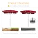 image 5 of Outsunny Aluminium Sun Umbrella Parasol Patio Rectangular 2M x 1.3M Red