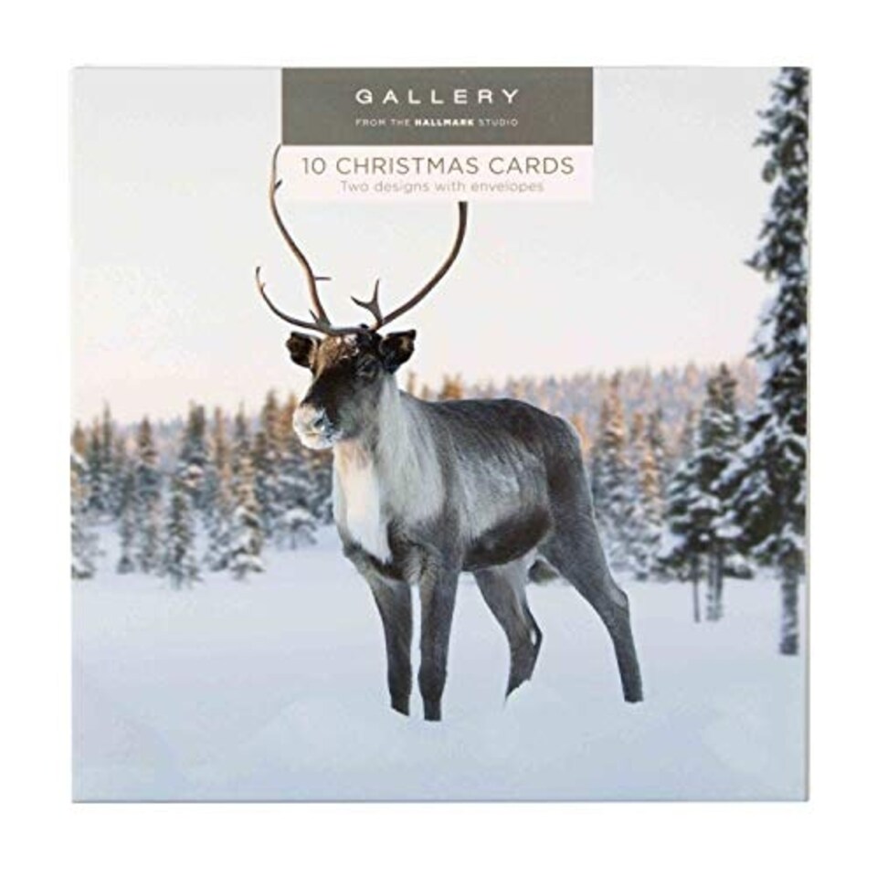 image 1 of Hallmark 25499887 Gallery Christmas Card Pack"Snowy Scenes" - 10 Cards, 2 Designs