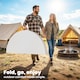image 4 of Outsunny 4ft Picnic Table Folding Heavy Duty, White | Grey | White, Light Grey | 120 x 120 x 74 cm