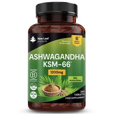 Ashwagandha KSM-66 1200mg Root Extract - 365 Vegan Tablets