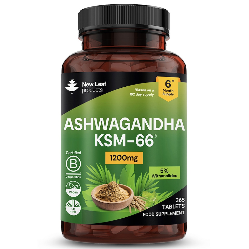 image 1 of Ashwagandha KSM-66 1200mg Root Extract - 365 Vegan Tablets