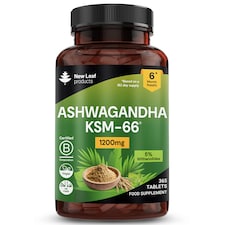 Ashwagandha KSM-66 1200mg Root Extract - 365 Vegan Tablets