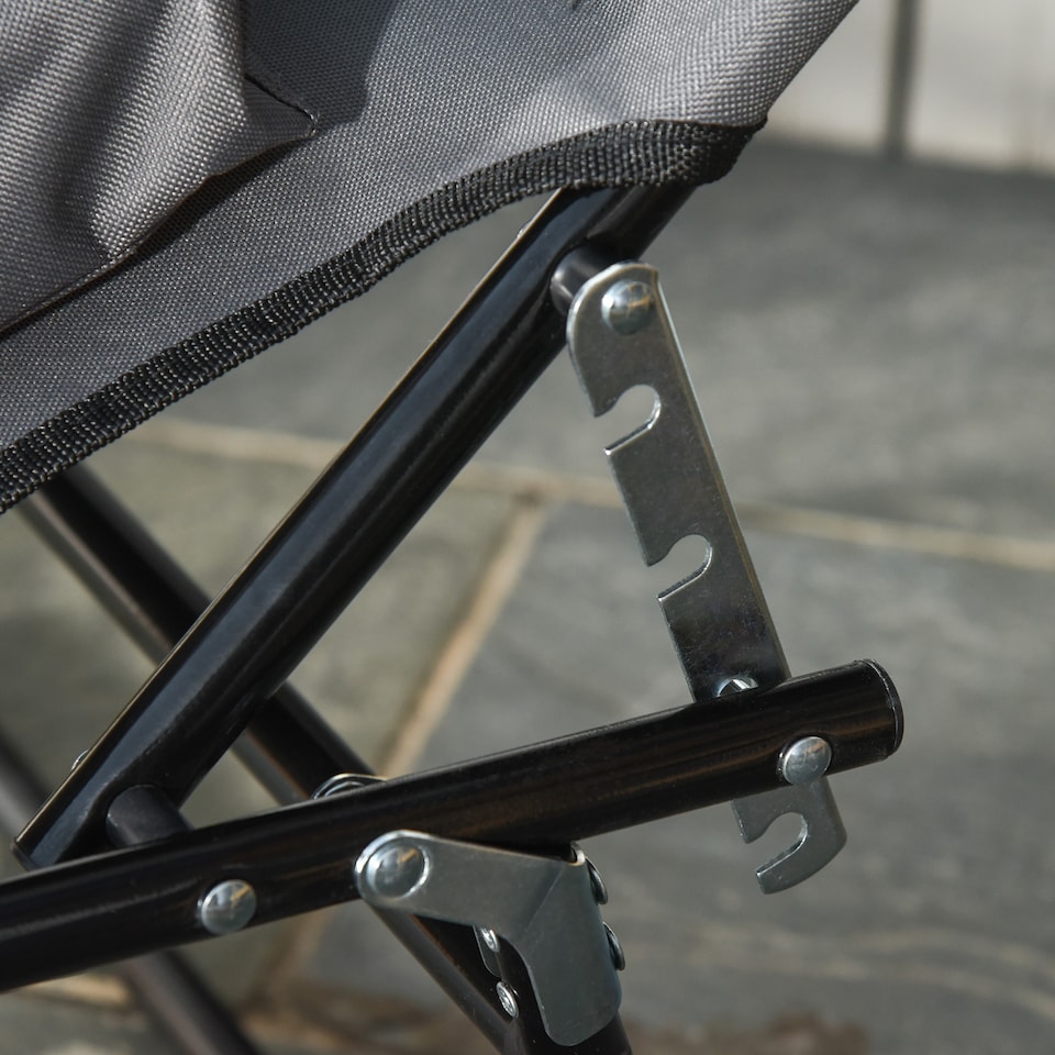 image 1 of Outsunny Folding Sun Lounger with Face Hole, 4-Position Adjustable Backrest Garden Recliner Chair Sunbed, Outdoor Lounge Chair with 600 D Oxford Cloth Seat, Pillow for Beach | Grey