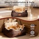 image 7 of Skylos Dog Car Seat Bed Pet Booster Travel Carrier with Safety Leash | Brown | Brown | 1