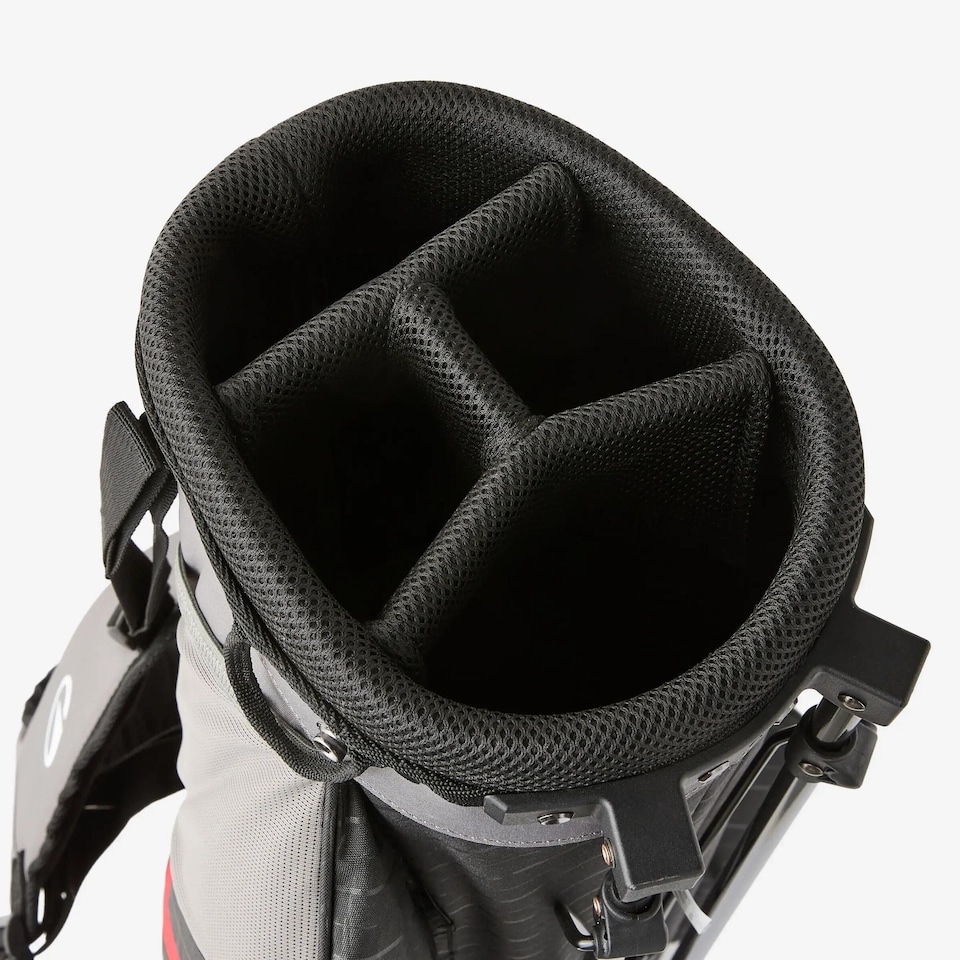 image 1 of Decathlon Ultralight golf stand bag navy black and red