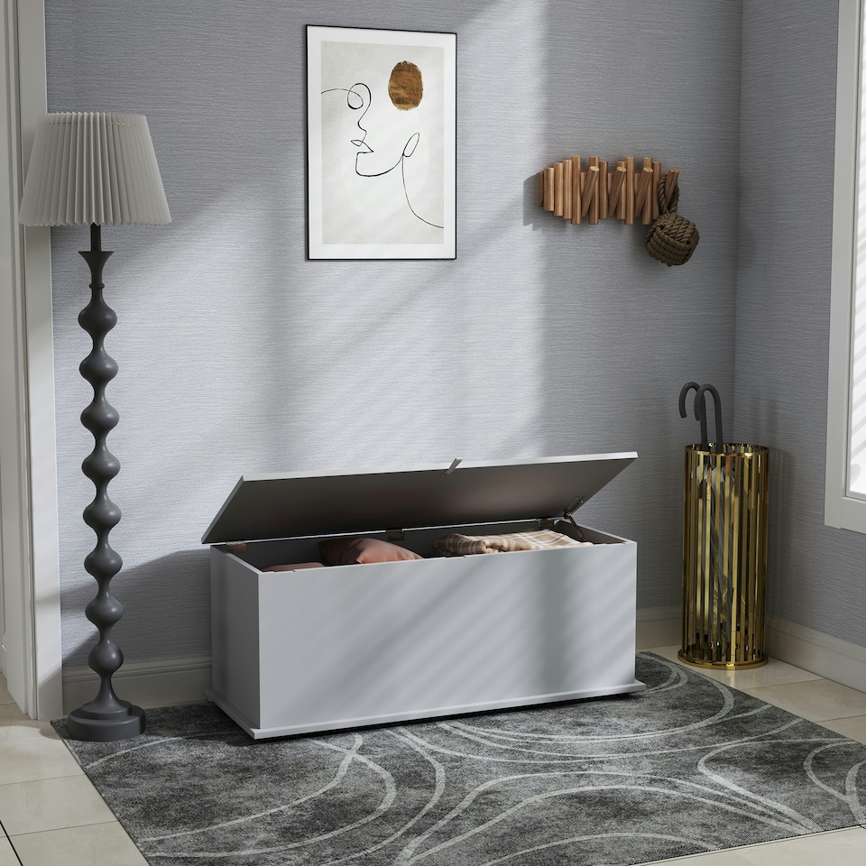 image 1 of HOMCOM Storage Chest With Lid, 113L Storage Box N/A