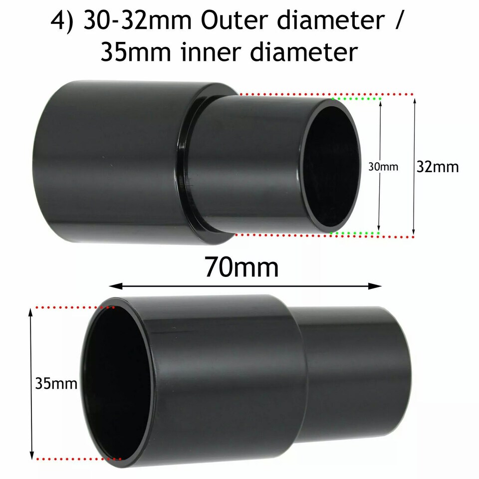 image 1 of SPARES2GO Universal Dust Extractor Adaptor Sander Power Tool Adapter 26 30 32 35 38 mm