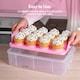 image 3 of VonShef Pink Cupcake Carrier with Handle 3 Tier Up to 36 Cakes