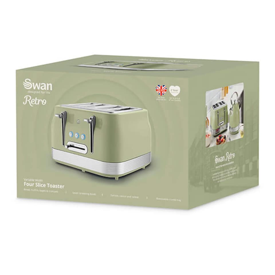 image 1 of Swan Retro Revive Green 4 Slice Toaster