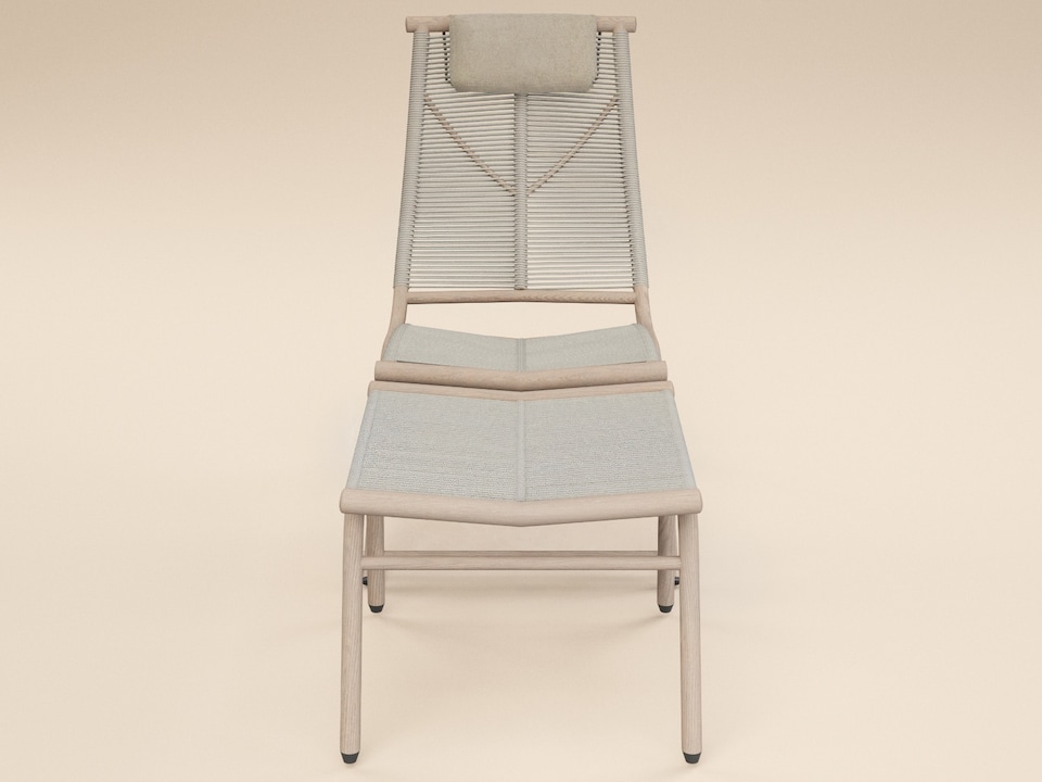 image 1 of SOLACE+CO Esen Set of 2 Garden Lounge Chairs with Footstool Beige