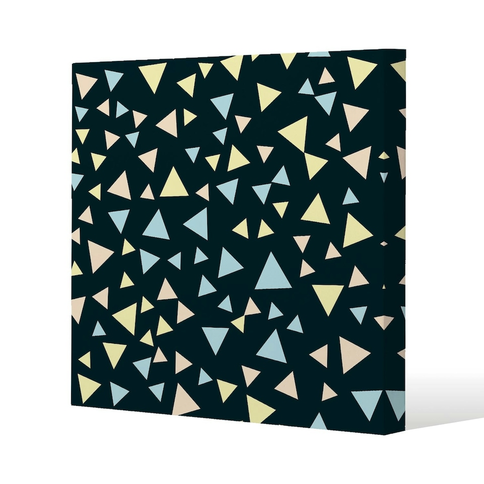 image 1 of Yellow & Blue Triangles (Canvas Print) 114 x 114 x 4cm