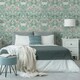 image 2 of Holden Décor Eclectic Collection Vintage Floral Wallpaper - Soft Teal - One Size Green