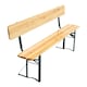 image 3 of Living and Home Foldable Wooden Height Adjustable Garden Dining Table Set - Green Frame & Natural Table Finish Brown