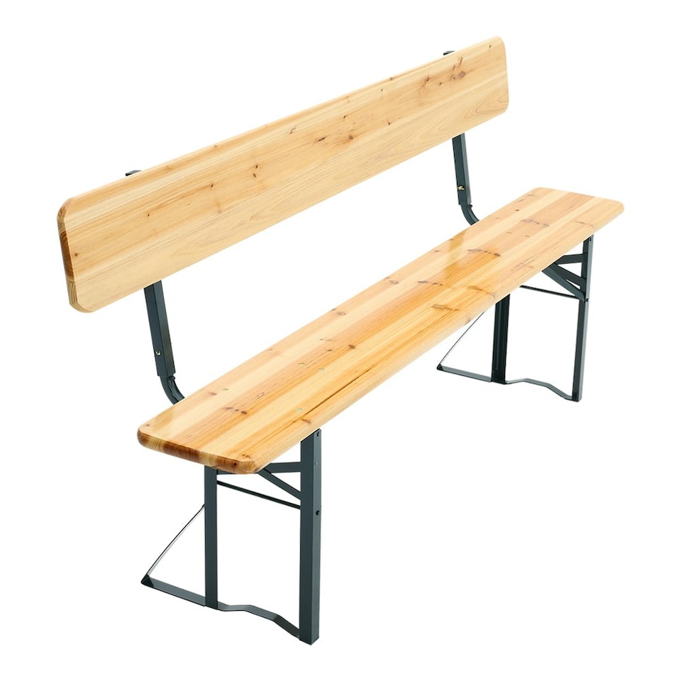 image 1 of Living and Home Foldable Wooden Height Adjustable Garden Dining Table Set - Green Frame & Natural Table Finish Brown