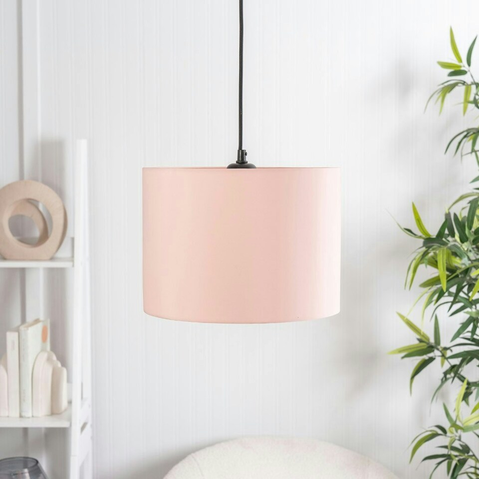image 1 of ValueLights Torbery Set of 3 Blush Nesting Lamp Shades & Bulbs Pink