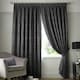 image 1 of Voli Pencil Pleat Taped Top Lined Curtains - 117cm x 137cm - Charcoal