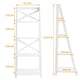 image 2 of COSTWAY 4 Tier Ladder Shelf Storage Wooden Bookcase White White