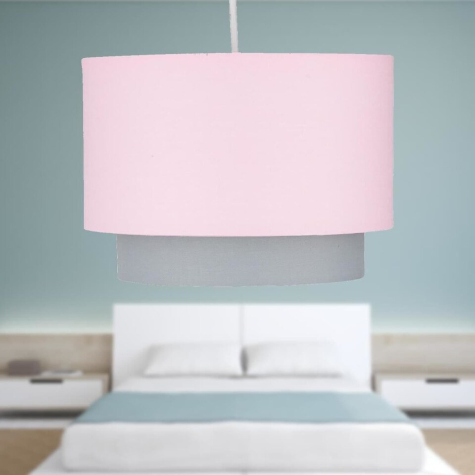image 1 of Pink & Grey 2 Tier Light Shade | Pink | Medium | 1