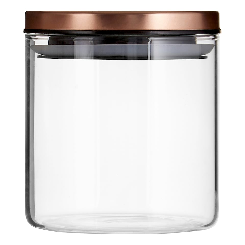 image 1 of Interiors by Premier Practical Design Rose Gold Lid 550ml Storage Jar, Elegant House Spice Jars, Durable Organizer For Kitchen