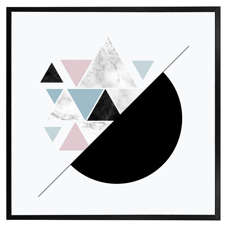 image 1 of Triangles & semi circle pattern (Picture Frame) White | XL