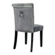 image 6 of Living and Home Velvet Dining Chair with Nailhead Trim - Light Grey