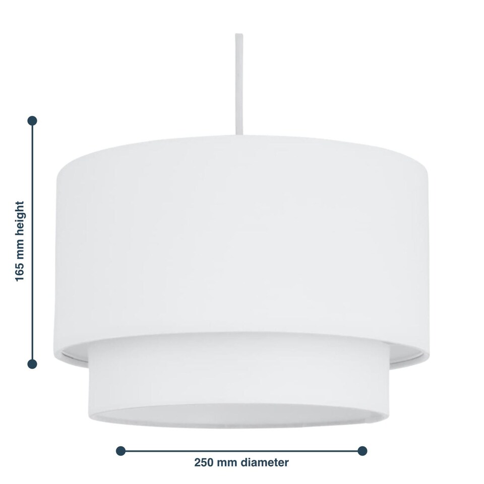 image 1 of White 2 Tier Ceiling Light Shade | White | Medium | 1