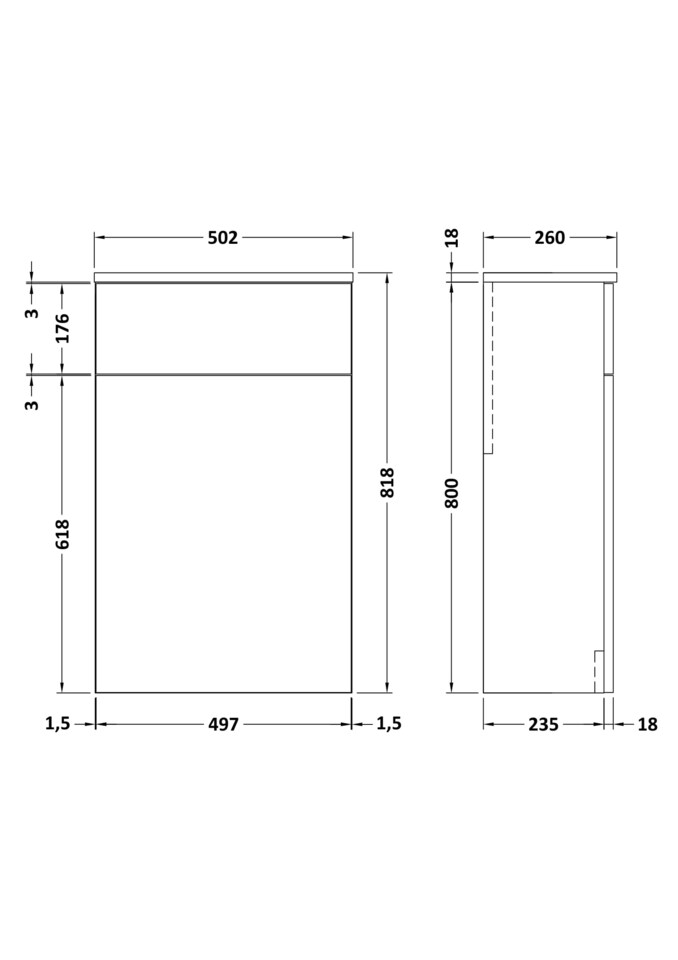 image 1 of Balterley Contemporary Compact WC Toilet Unit | Blue | Indigo Blue | 260 x 502 x 818mm