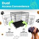 image 3 of Straame 42" Folding Metal Dog Crate Black