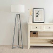 ValueLights Lottie Grey Wooden Free Standing Tripod Floor Lamp Base