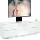 image 1 of Centurion Supports AVITUS ULTRA Gloss White Remote Friendly White Door with 4-White Drawers up to 65" Flat Screen TV Cabinet with Mounting Arm White