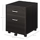 image 5 of Vinsetto 2-Drawer Locking Office Filing Cabinet w  5 Wheels Rolling Storage Hanging A4 Cupboard Home Organisation Black Wood Grain
