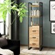 image 2 of Herica Industrial Mintis Narrow Bookcase with 3 Drawers Brown
