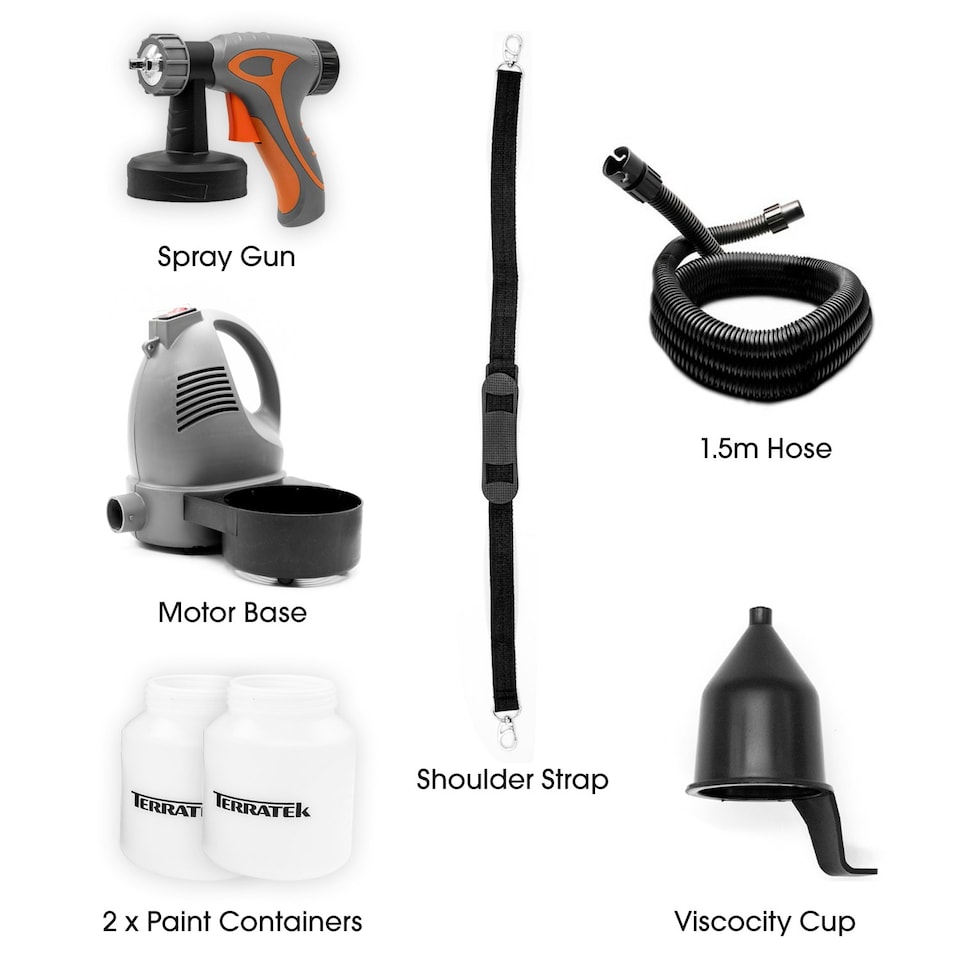 image 1 of Terratek 650W Corded Hand Held Electric Paint Spray Gun 800ML