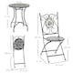 image 7 of Outsunny 3 Pcs Mosaic Tile Garden Bistro Set Outdoor w/ Table 2 Folding Chairs