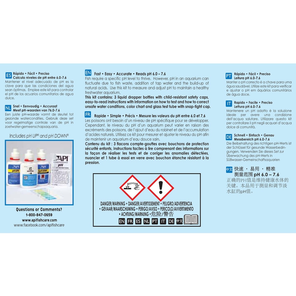image 1 of API pH Test & Adjuster Kit Tests & Balances Aquarium pH Levels Quickly Water Treatment & Test Kit