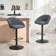 image 1 of HOMCOM Bar Stools Set of 2, Upholstered Swivel Barstools, Height Adjustable Breakfast Bar Chairs with Backrest and Footrest for Kitchen Island Counter, Dining Room, Dark Grey | Grey