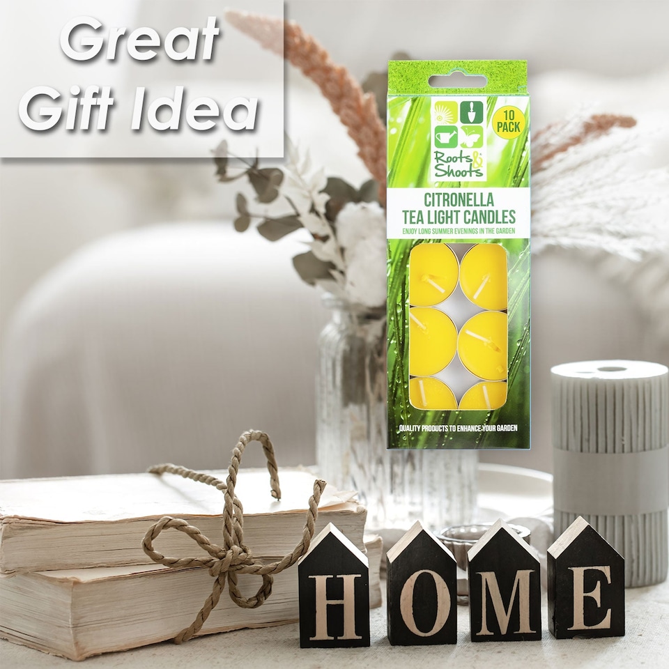 image 1 of PMS Citronella Tealight Candles Insect Repellent Pack of 10 4cm Yellow