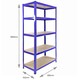image 5 of Monster Racking 2 x T-Rax 75cm Blue & Metal Storage Workbench Blue
