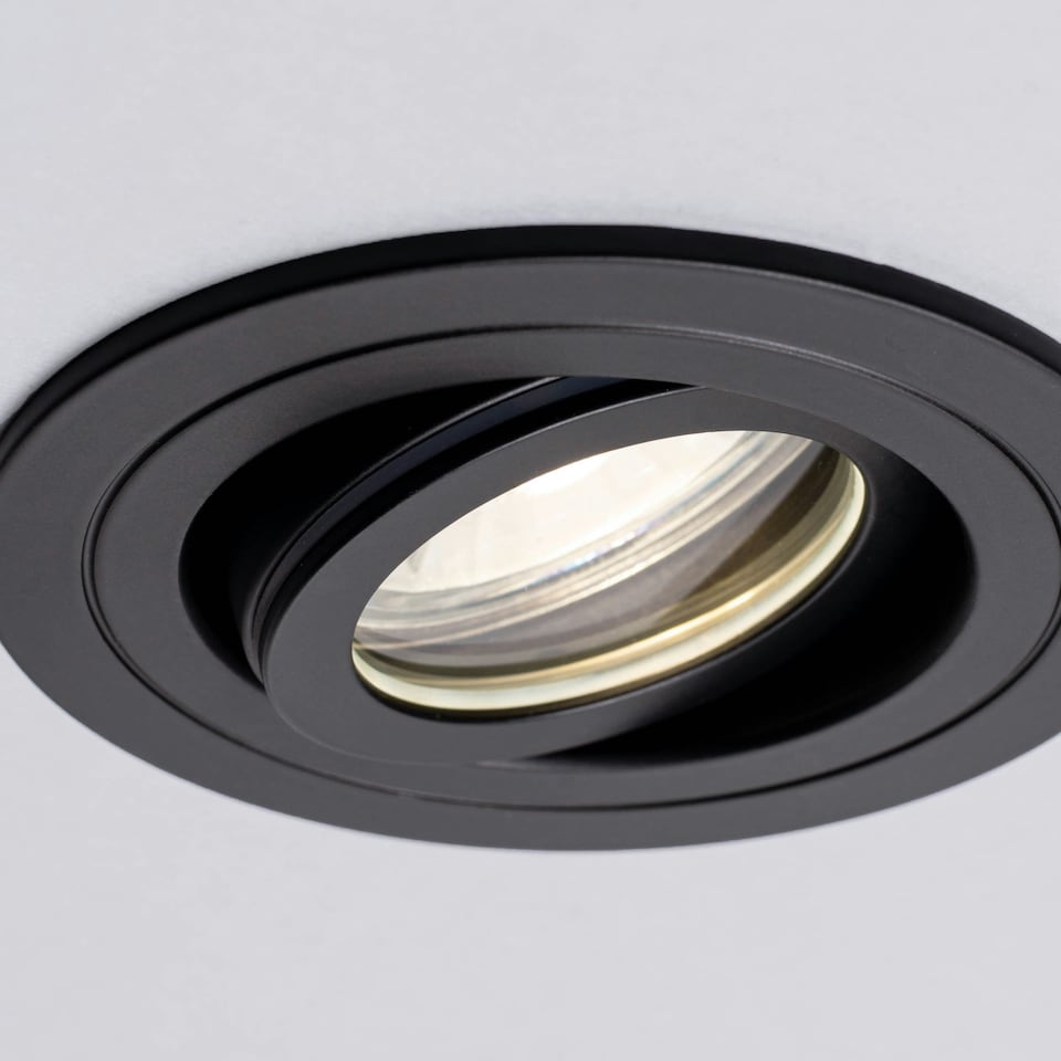 image 1 of BHS Fion Circular IP65 Tiltable Downlight | Black | Matte Black | 1