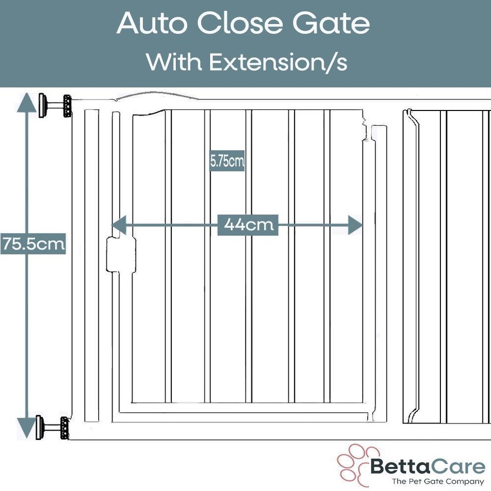 image 1 of Safetots Pressure Fit Self Closing Stair Gate, 111cm - 118cm, Matt Black, Auto Closing Baby Gate, Safety Barrier for Toddler, Easy Installation